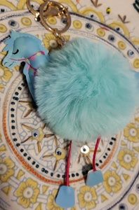 Alpaca pom pom key chain/purse charm